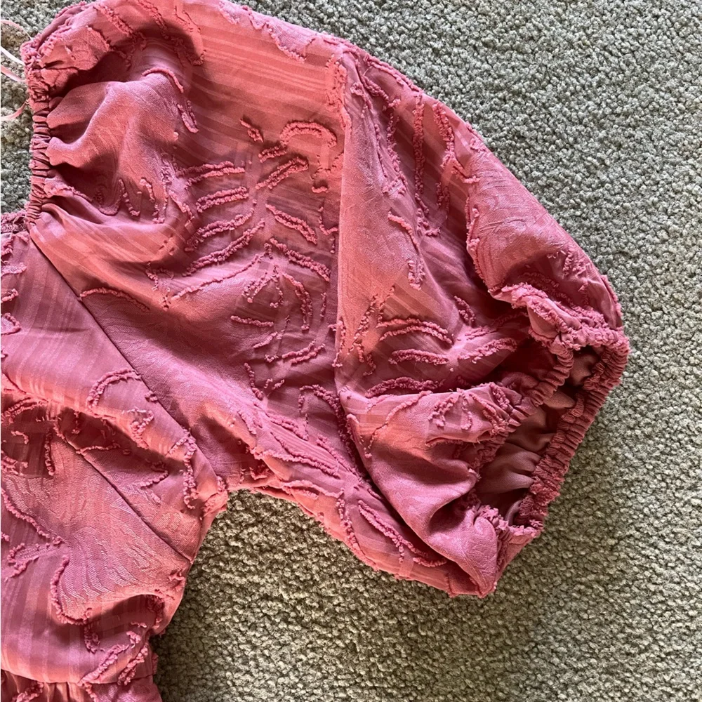 Dusty Rose Embroidered Midi Dress - Picture 4 of 5